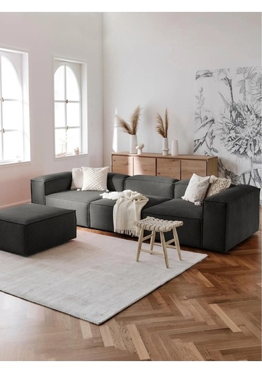 Mira Relax 4 Modül Köşe Koltuk Antrasit Keten Kumaş Antrasit