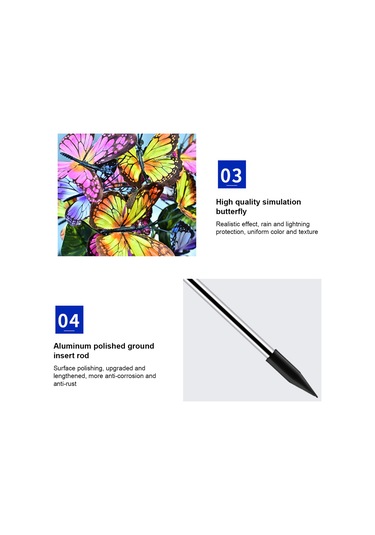 Singree 2 Adet Kelebek Şekilli Güneş Enerjili Bahçe Aydınlatma Lambası - Ip65 Su Geçirmez