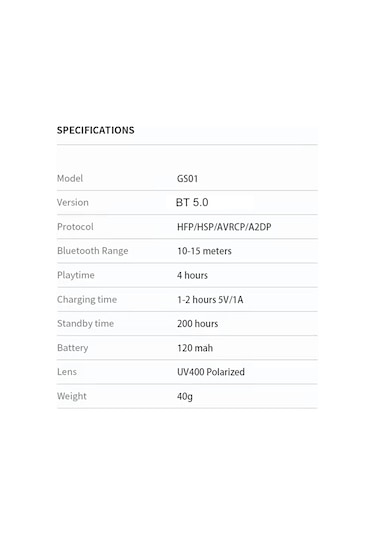 Ximistore9 Gs01 Akıllı Güneş Gözlüğü: Bluetooth 5.0, Mikrofonlu, Müzik Ve Çağrı İçin Kablosuz Kulaklık, Uv400 Polarize Cam.