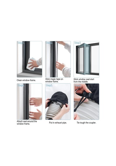 Portatif Klima, Eğimli Pencereler İçin Su Geçirmez Pencere Çok Renkli