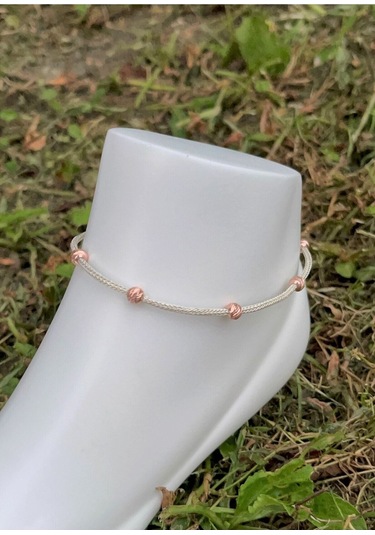 Gümüş Kazaziye Dorika Detaylı Halhal Hal01gr Gümüş - Rose