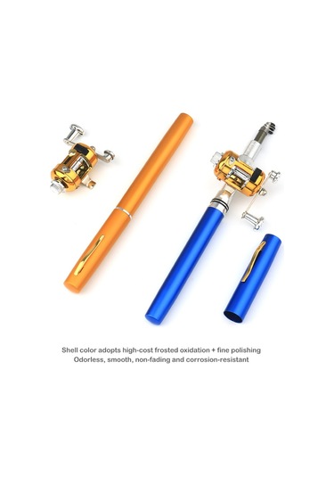 Ap 1m Olta Makarası Combo Set Teleskopik Taşınabilir Cep Kalem Tarzı Olta Direği - Kırmızı