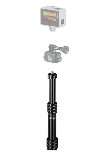 Nukrotech Motosiklet Kademeli 360 Aksiyon Kamera Çubuğu Siyah