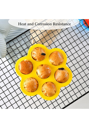 Qingmipy Pembe Silikon Kalıp: Pastane, Buz Ve Yemek Pişirme İçin 7 Delikli, Elastik Malzemeyle Çok Renkli