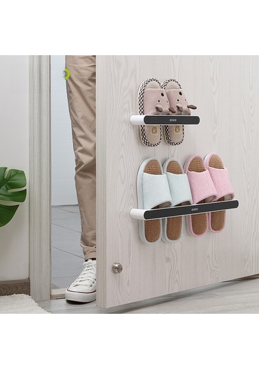 Mufunye Banyo Terlik Rafı: Delme Yok Duvar Kurulu, Ahşap Arkasında Konulabilir, Pp Malzeme, Uzun Ömürlü, Sık Mekanlar İçin Uygun Kısa Tip - Siyah Diğer