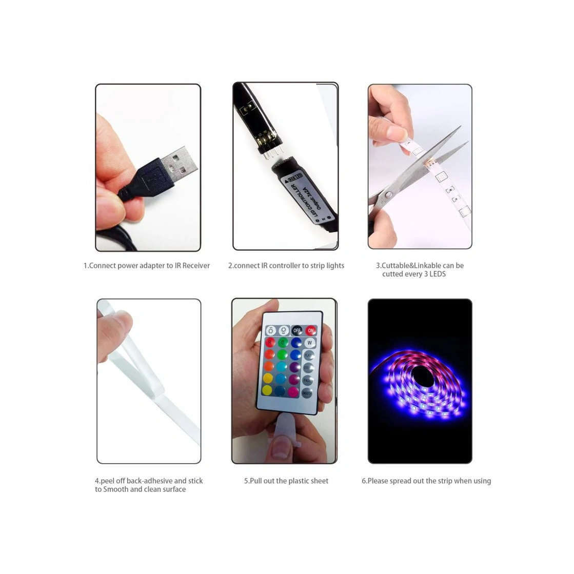 Inf Uzaktan Kumandalı Su Geçirmez Led Işık Dizisi 2,5 Metre