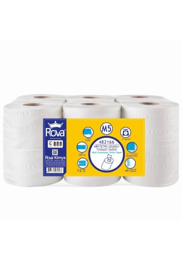Rova İçten Çekmeli Tuvalet Kağıdı 12 Adet Mini 5kg