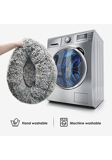 Geeroyoo Yıkanabilir Kaymayan Dönut Şeklindeki Pet Yatağı Haki Renkli