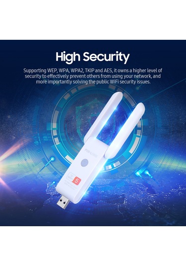 Monyee Çift Bantlı Usb Kablosuz Wifi Ağ Genişletici - 2.4ghz/5ghz Yüksek Hız, Yüksek Kazançlı Antenler Ve Güvenlik Özellikleri