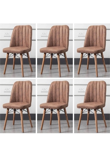 Yonga Concept Karegold Sandalye 6 Adet Kahverengi