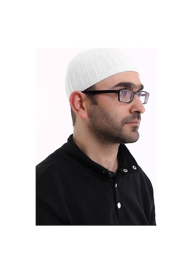 Bambu Namaz Takkesi - Beyaz Beyaz