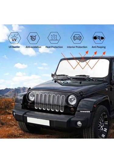 Xuweiwei Kişiselleştirilmiş Uv Korumalı Araba Güneşliği Demir Sharpen Demir Siyah Polyester