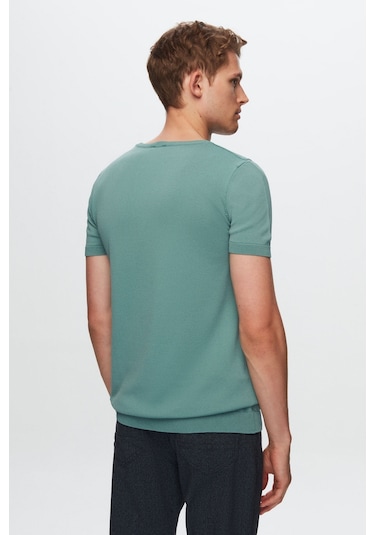D's Damat Slim Fit Mint Düz Örgü Rayon Örme T-Shirt 0Ef069421003M Mint