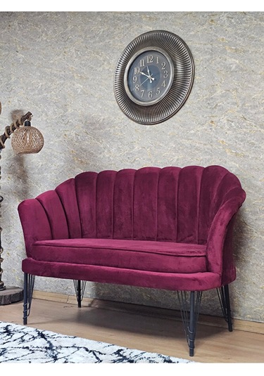 İkili İstiridye Siyah Boyalı Telli Ayak Çay Seti Koltuk Tekli Ber Çok Renkli