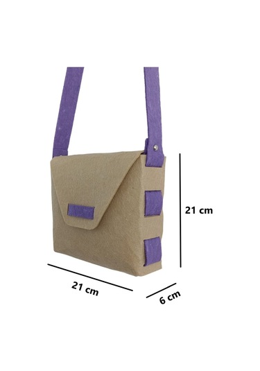 Kız Çocuk Omuz Çantası Keçe Sağlıklı Dikişsiz Etkinlik Günlük Çanta Kahve-mor Diğer