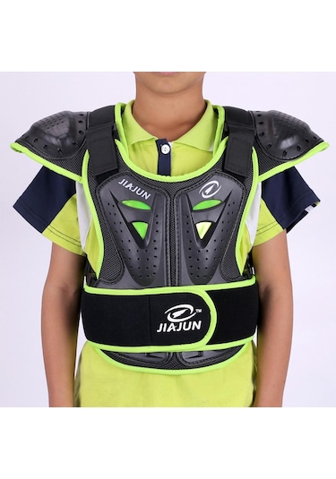 Homyl Çocuk Vücut Zırhlı Motokros Off Road Yelek Yeşil-xl Yeşil Xl Yeşil
