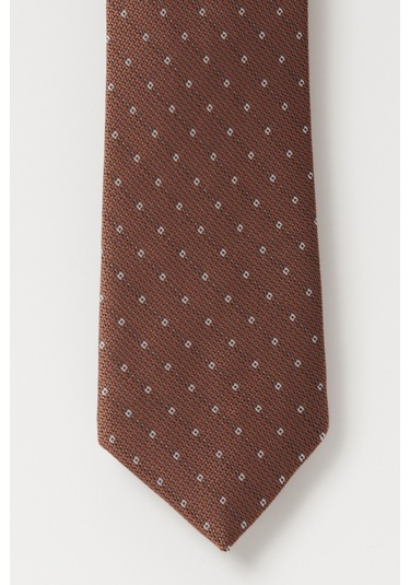 Ac&Co / Altınyıldız Classics Erkek Kahverengi Desenli Kravat Kahverengi