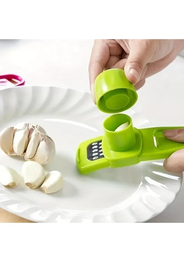 Primepickings Yeşil Manuel Sarımsak Presi Ve Öğütücü - Dayanıklı Plastik Mutfak Kıyıcı Yeşil