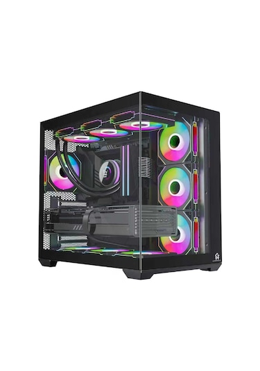 F7 Lite 7x Argb Fanlı Uzaktan Kumandalı Gaming Akvaryum Kasa