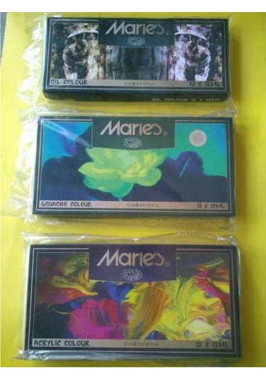 Yağlı Boya 12 Li +Acrilik Boya 12 Li + Guaş Boya 12 Li Maries Mar