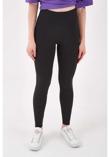 Kadın Siyah Çelik Örme Tayt Siyah Tayt Tctyt0002 SiYAH