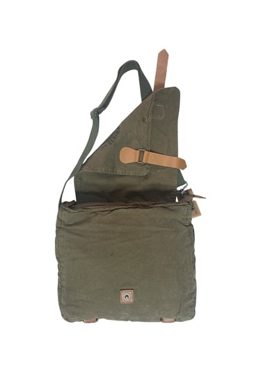 Vintage Salaş Kaliteli Unisex Günlük Gezi Kamp Okul Postacı Omuz Çantası San Diego 32 Cm X 25 Cm Haki - Siyah