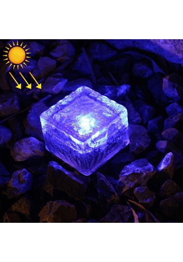 Sones Ip68 Su Geçirmez Güneş Enerjili Temperli Cam Dış Mekan Led Gömülü Işık Bahçe Dekorasyon Lambası 0.2w Güneş Paneli Mavi Işık