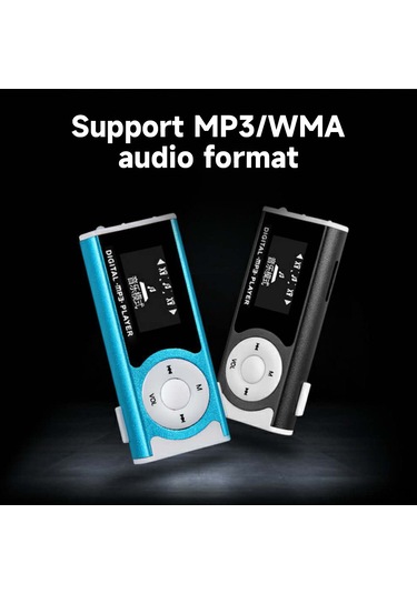 Geeroyoo Portatif Metal Mp3 Çalar玫红 Renkli, Tf Kart Desteği 16gb , Mp3/wma Format, Led Fener, Lcd Ekran, Cep Boyutu