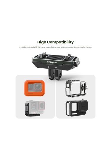 Yaozixa Amagisn Metal Manyetik Hızlı Montaj Tabanı - Insta360 Ace/ace Pro Uyumlu, 1/4 İnç Bağlantı Ve Spor Kamerası Adaptörü İle Spor Kamerası Erişim Aleti Siyah