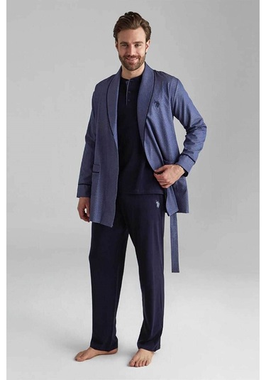 U.s. Polo Assn. 12000 Erkek 5'li Çeyizlik Ropdöşambır Set-lacivert Lacivert