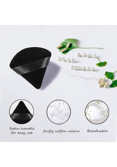Mufunye 6 Adet Üçgen Pudra Puf, Makyaj Puf, Yüz Pudrası İçin Pudra Pufları, Üçgen Makyaj Kadife Puf, Makyaj