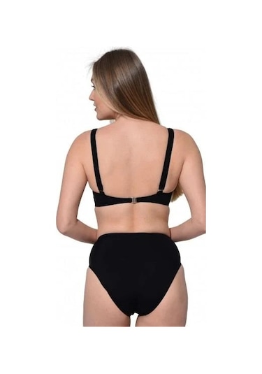 Markahit Argisa Düz Kruvaze Bikini Siyah