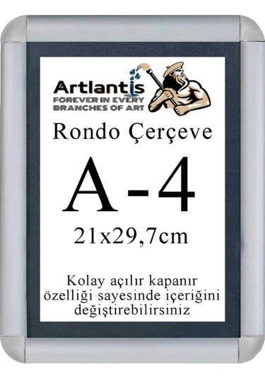 Tak Çıkar Rondo Çerçeve A4 21x30 Cm 1 Adet Açılır Kapanır Çerçeve Aç Kapa Çerçeve A4 Afiş Çercevesi