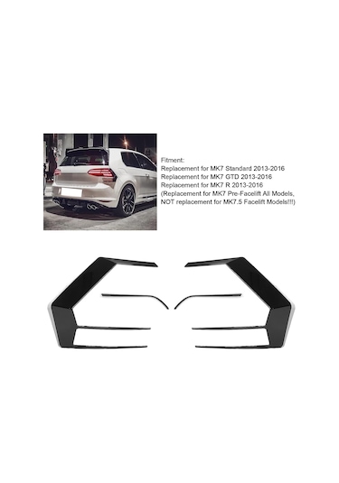 Vw Golf 7 Uyumlu Arka Stop Çerçevesi İthal Pianoblack
