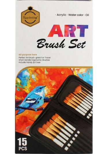 Hobi Market Art Profesyonel Çantalı Fırça Seti 15 Parça