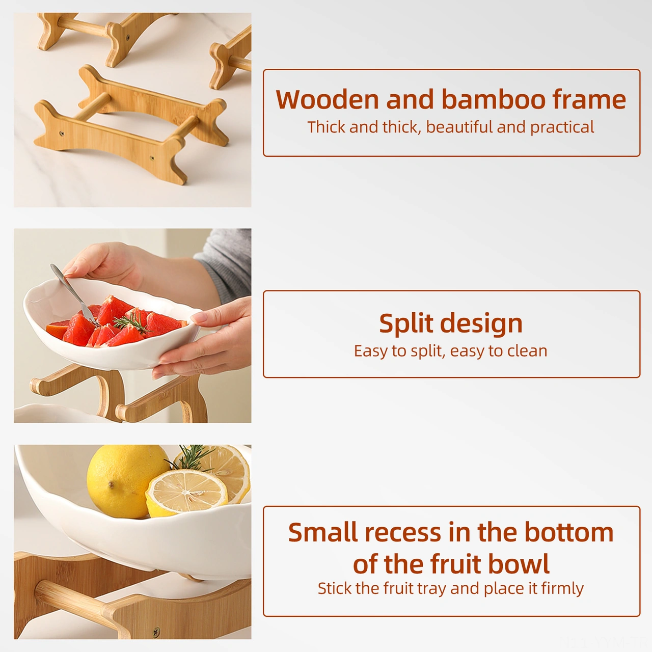 Geeksen Koyu Yeşil 3 Katlı Bambü Plastik Mutfak Sepeti - Meyve, Atıştırmalık, Tatlı Serim Panosu - Oturma Odası, Çay Masası Dekoratif Sunum Rafı Koyu Yeşil