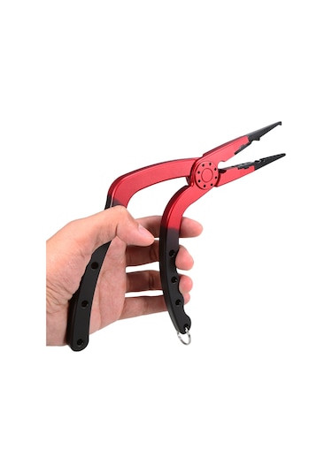 Yuntech01 Alüminyum Balıkçı Pensi - Uzatılabilir Askı Ve Korumalı Kılıf İle Çok Fonksiyonlu, Kırılmaz, Taşınabilir Kırmızı/siyah Veya Mavi/siyah