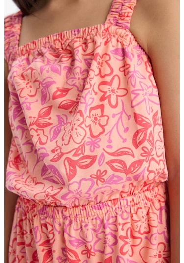 Defacto Kız Çocuk Desenli Askılı Tulum B4814a825hspn153 Pembe