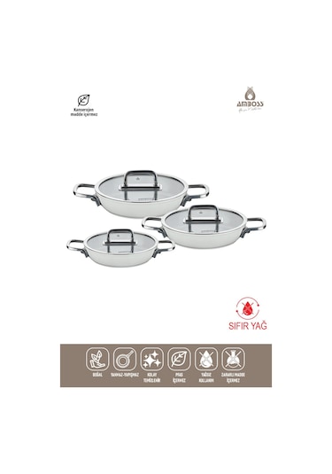 Sera Nova 6 Parça Seramik Sahan Seti - Beyaz Beyaz