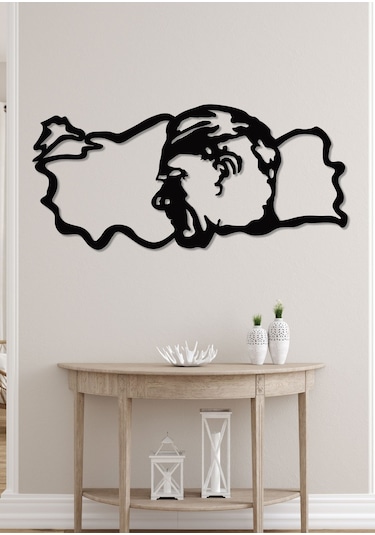 Gowpenart Atatürk Büstlü Türkiye Haritası Siyah Metal Duvar Tablo