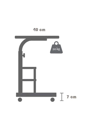 Yükseklik Ayarlı Ve Çift Raflı Laptop Sehpası - Çam Beyaz Atlantik Çam