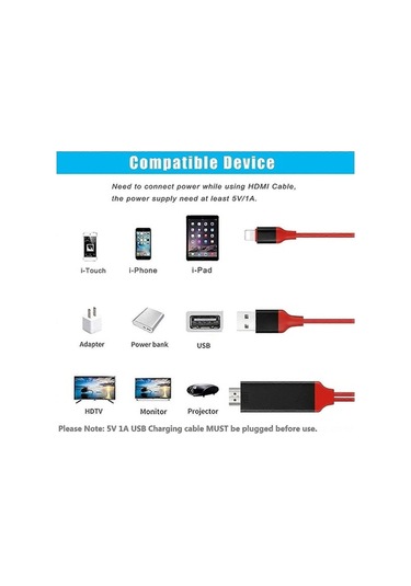 Pazly Yansıtma Ve Ses Kablosu İphone İpad İçin Hdmı Hd Görüntü Aktarımı - Geeroyoo Fv