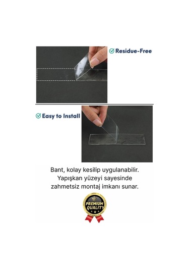 Çok Amaçlı Çift Taraflı İz Bırakmaz Montaj Tamir Bandı Şeffaf Güçlü Silikon Bant 18mm X 2mt 1 Adet