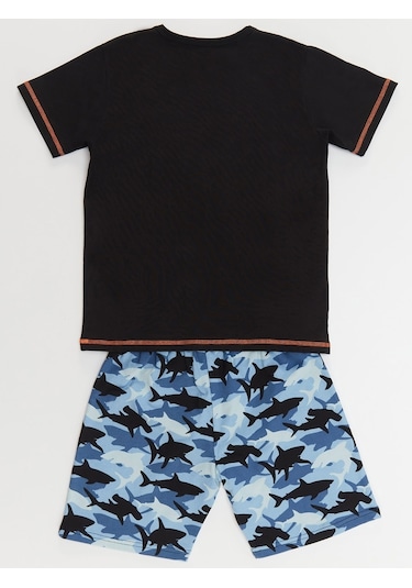 Denokids Mushi Köpekbalığı Kamo Erkek Çocuk T-Shirt Şort Takım Çok Renkli