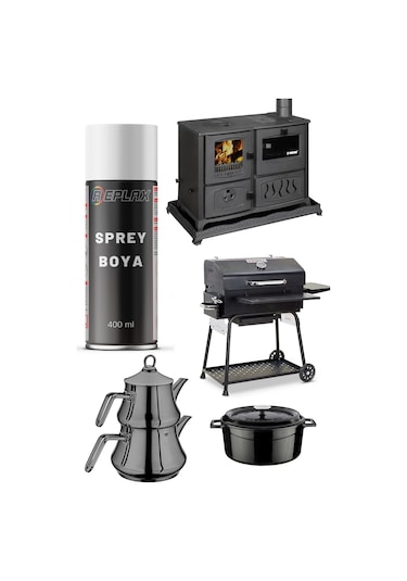 Replax Soba Mangal Isıya Dayanaklı 600° Sprey Boyası 400 ML Siyah