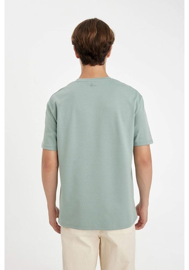 DeFacto Regular Fit Bisiklet Yaka Baskılı Ağır Kumaş Kısa Kollu Tişört C6139AX24AUGR488