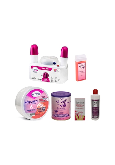 Vivol Satürn 2+1 Ağda Makinesi + Vi-Vet Sir Ağda 800 G + Kartuş Ağda Seti