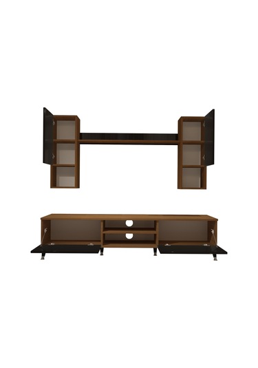 Decoraktiv Eko 5da Mdf Dvd Silver Tv Ünitesi Tv Sehpası Ceviz - Siyah