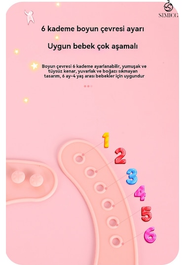 Beyaz Renk Panda Desenli Silikon Önlük