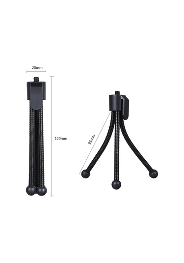 Dofolink Mobil Ve Kameralar İçin Metal Halka Ayaklı Tripod - Esnek Boru Tasarımı - 1/4 İnç Evrensel Vida Deligi